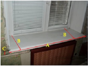 Снятие размеров для установки пластиковых накладок на подоконник 1